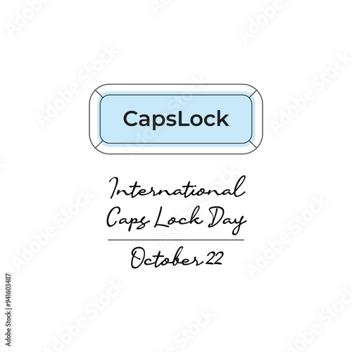 line art of International Caps Lock Day good for International Caps Lock Day celebrate. line art. photo