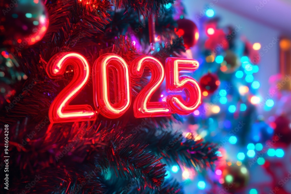 A festive scene displaying the text A festive scene displaying the text