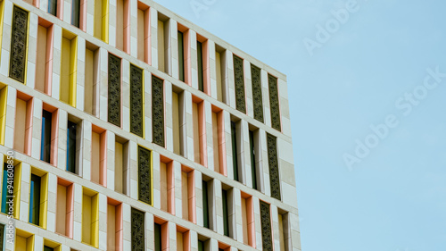 facade of a building, modern city view with sky