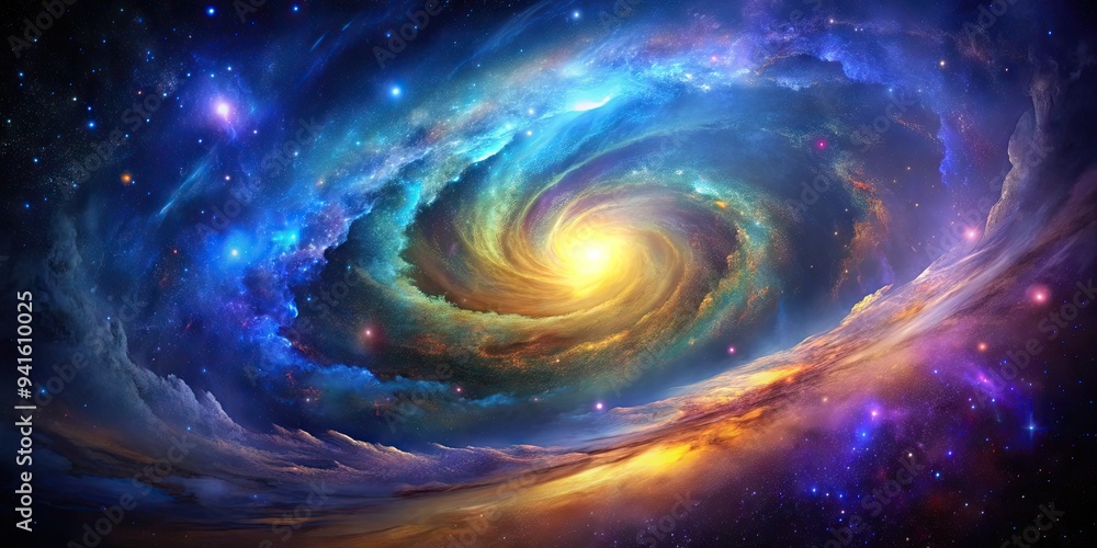 Cosmic Nebula: Starry skies, swirling nebulas, rich blues, purples, and golds Cosmic Nebula: Starry skies, swirling nebulas, rich blues, purples, and golds