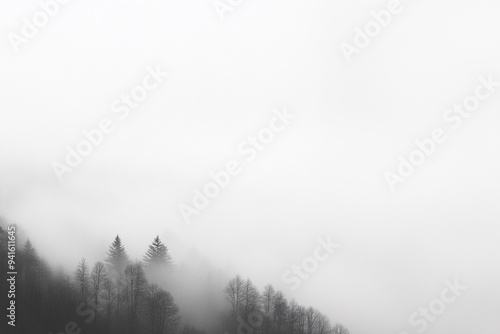 Foggy landscape. Minimal background with space for text