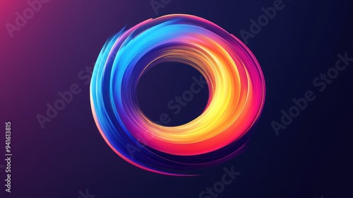 Abstract Colorful Swirling Circle