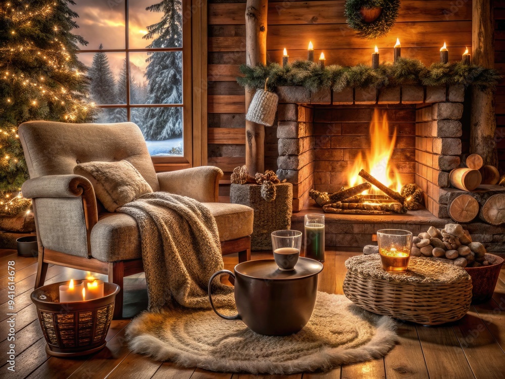 Cozy Winter Warmth: Comforting, hygge, warm, rich brown Cozy Winter Warmth: Comforting, hygge, warm, rich brown