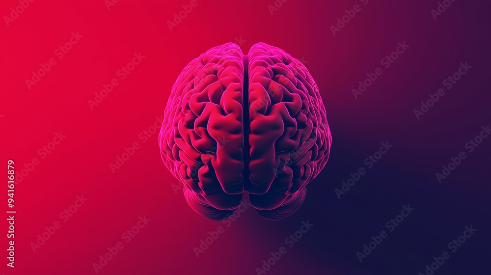 Brain waves, visualizing active thinking, 3D illustration Brain waves, visualizing active thinking, 3D illustration