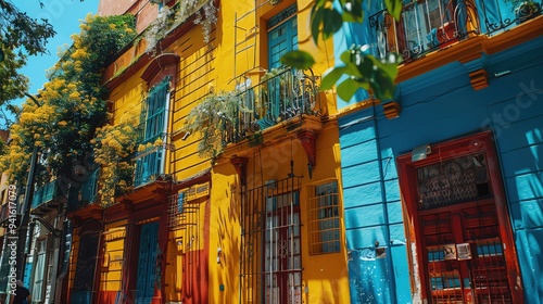 Wallpaper Mural Capture the vibrant street art and colorful buildings in the historic neighborhood of La Boca in Buenos Aires, Argentina. Shot with Sony lens Torontodigital.ca