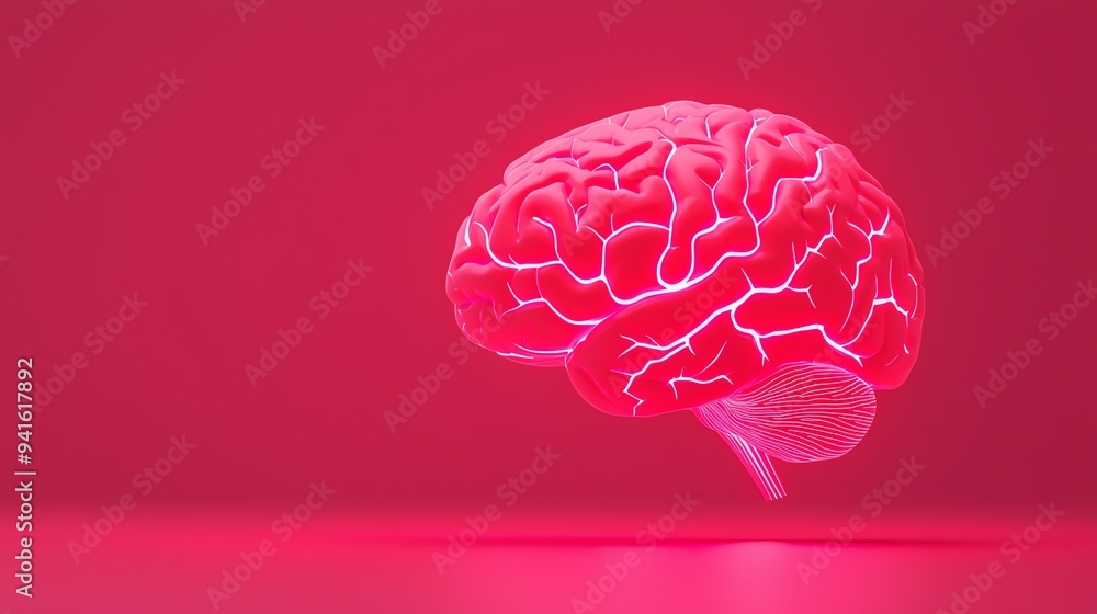 Thought lightning, ideas striking a brain, 3D illustration Thought lightning, ideas striking a brain, 3D illustration