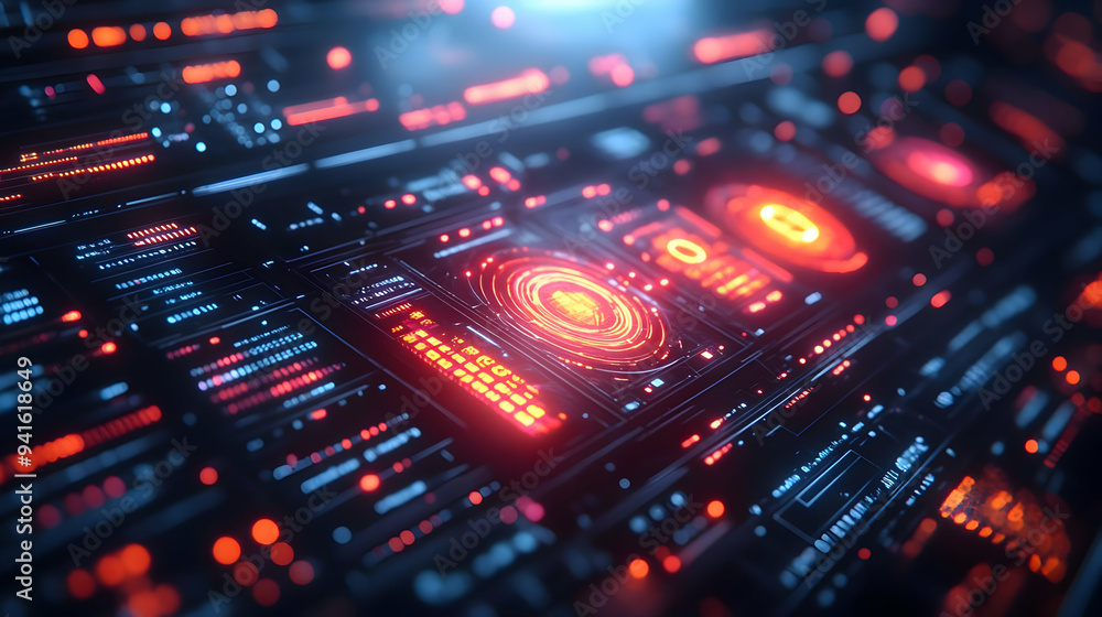 Futuristic Digital Interface 3D Illustration Futuristic Digital Interface 3D Illustration