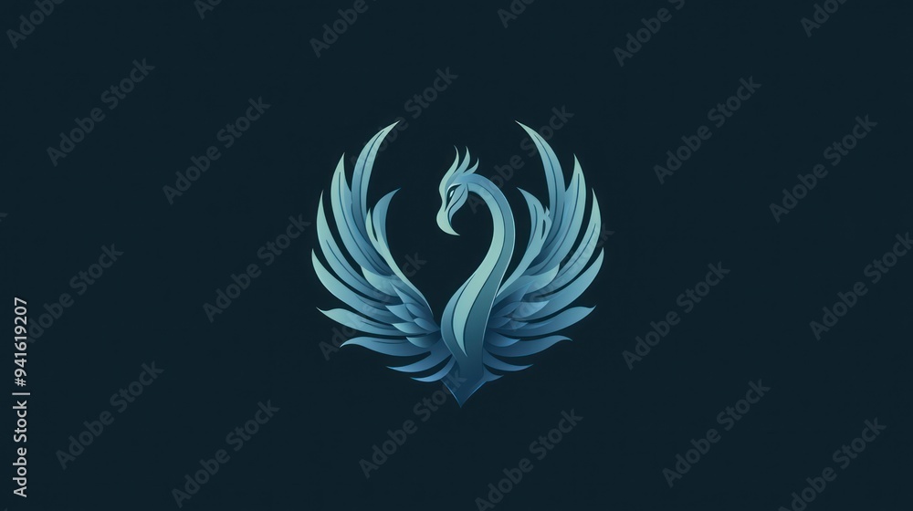 Abstract Blue Bird Design Abstract Blue Bird Design
