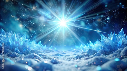 Cryogenic Glow: Shimmering frost, icy blue tones, rejuvenating aura photo