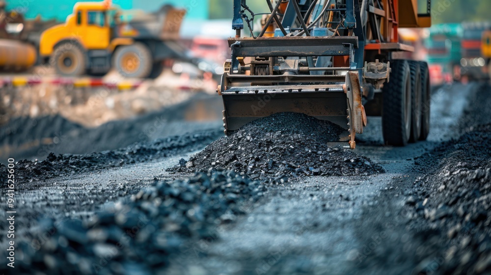 Asphalt mixing plant in action, preparing materials for major paving ...