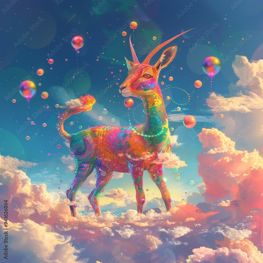 animal, colorful, cosmic, fantasy, magical animal, colorful, cosmic, fantasy, magical