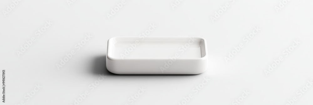 Modern 3D Vector Icon of Bathroom Soap Dish on White Background Modern 3D Vector Icon of Bathroom Soap Dish on White Background