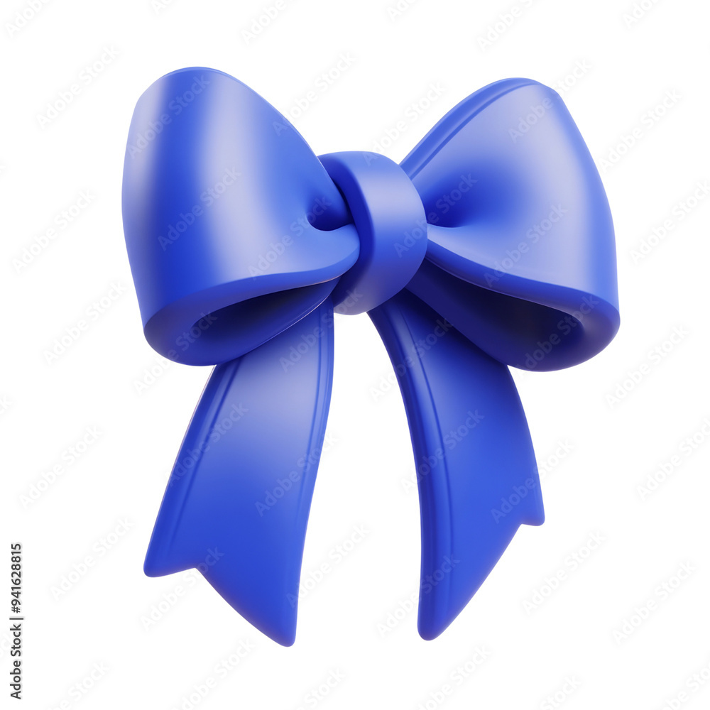 blue ribbon bow 3d render icon isolated on transparent background cutout blue ribbon bow 3d render icon isolated on transparent background cutout