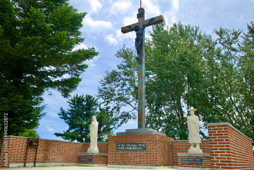 Crucifixion Cross and Religious Statues at Peace Security Park