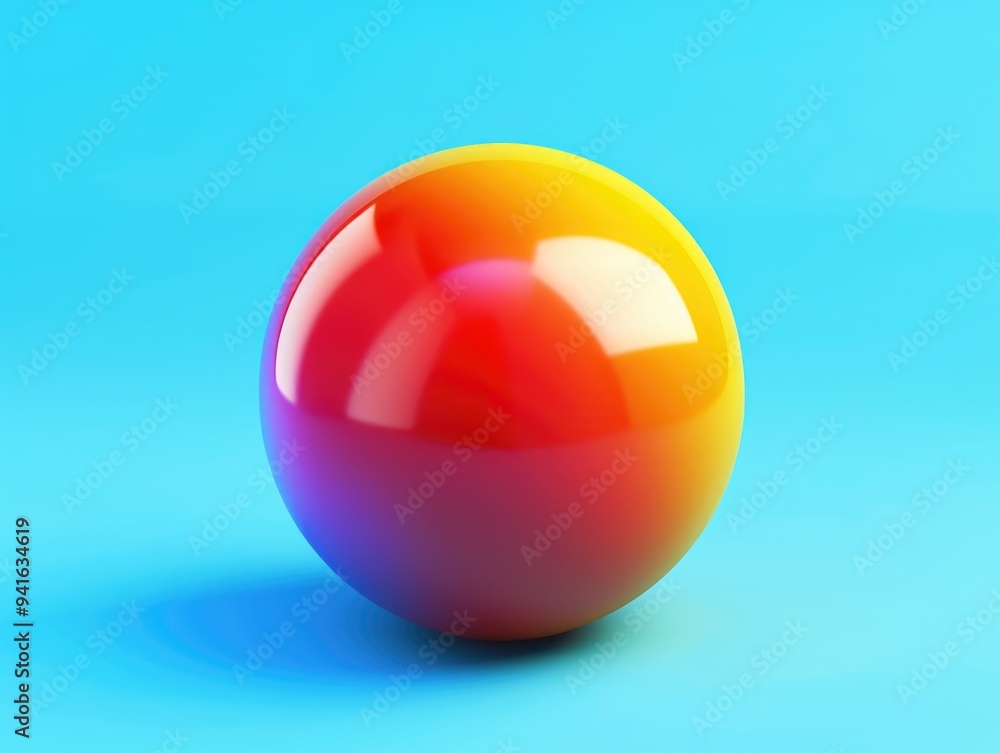 Fototapeta premium Colorful Ball on Blue Background