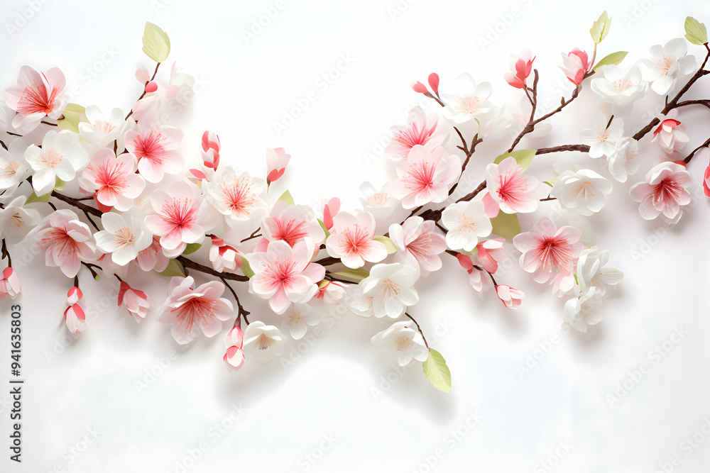 Obraz premium Soft and Delicate Floral Frame in Pastel Shades for Elegant Designs and Backgrounds
