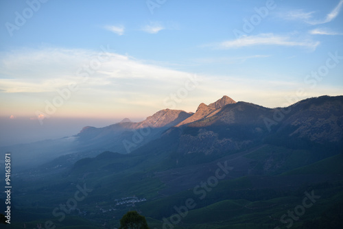 beautiful landscape sunrise at the mountain  