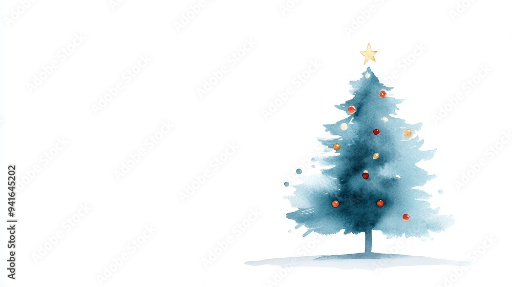 A delicate watercolor illustration of a Christmas tree adorned with red and gold ornaments, symbolizing joy, celebration, festive spirit, winter wonderland, and holiday cheer. A delicate watercolor illustration of a Christmas tree adorned with red and gold ornaments, symbolizing joy, celebration, festive spirit, winter wonderland, and holiday cheer.