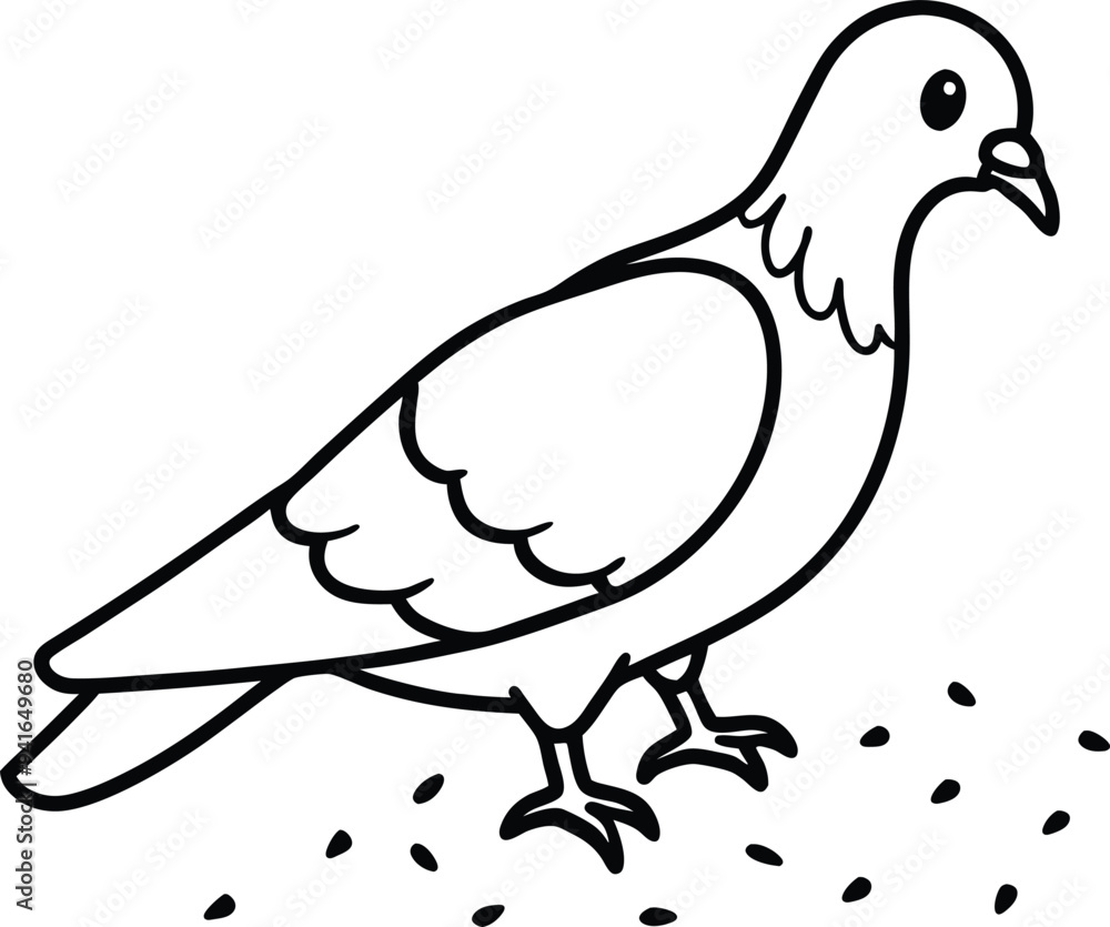 Cute pigeon line drawing ideal for kids to color engage their creativity and imagination
Cute pigeon line drawing ideal for kids to color engage their creativity and imagination