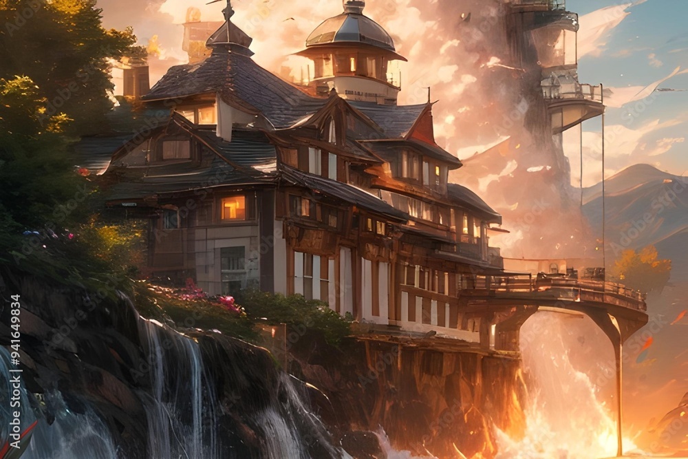 Obraz premium chinese temple at night