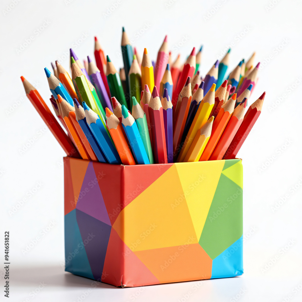 Fototapeta premium pencils in a box