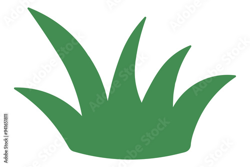 Grass. Green bush thickets. Color vector illustration. Vegetation for lawn. Isolated white background. Flat style. Idea for web design.