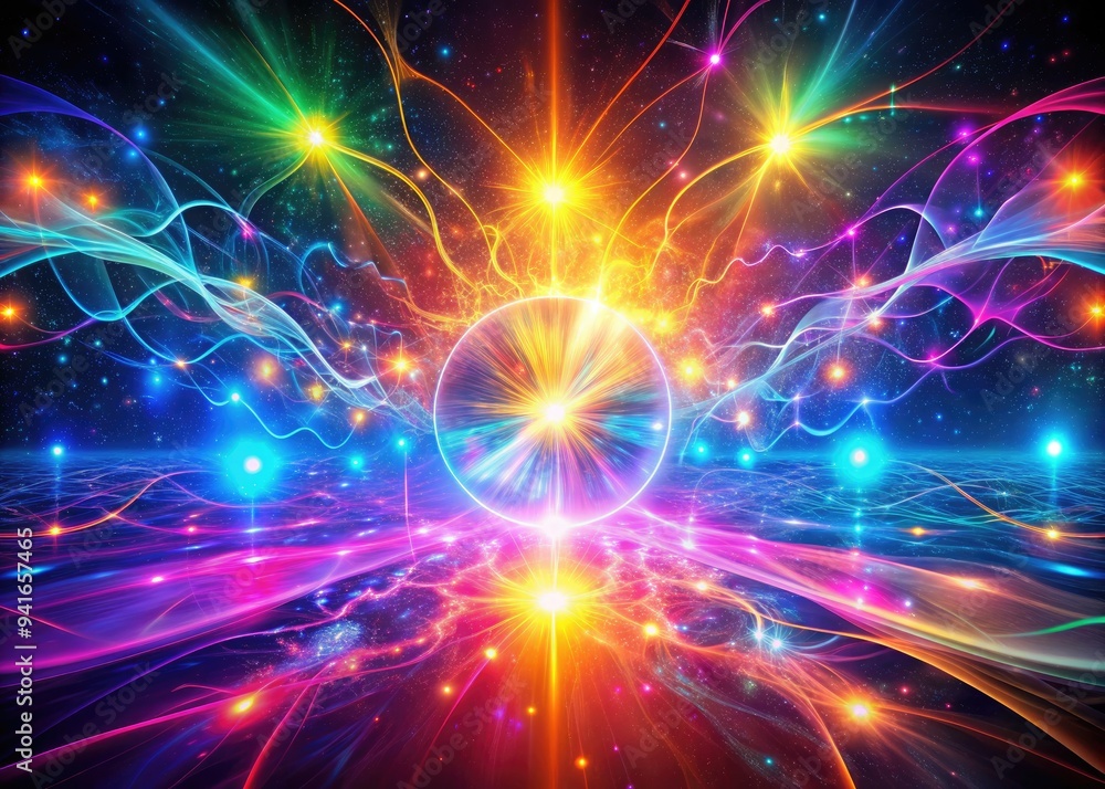 Electric Radiance: Neon colors, fractal patterns, pulsating light effects, futuristic, vibrant, dreamy Electric Radiance: Neon colors, fractal patterns, pulsating light effects, futuristic, vibrant, dreamy