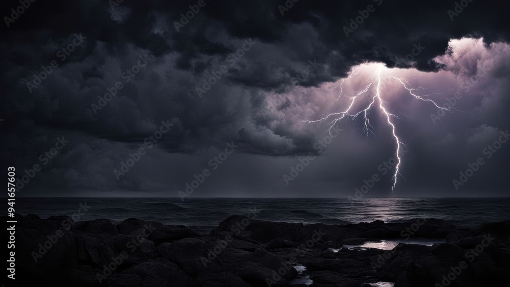 storm clouds over the sea created with generative AI software storm clouds over the sea created with generative AI software