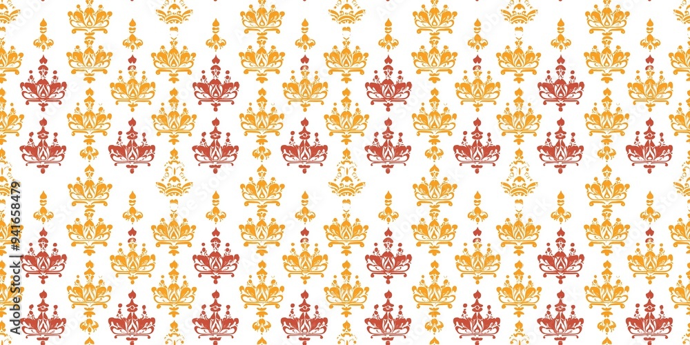 Fototapeta premium Regal crown pattern with royal elements and detailed designs. seamless background pattern