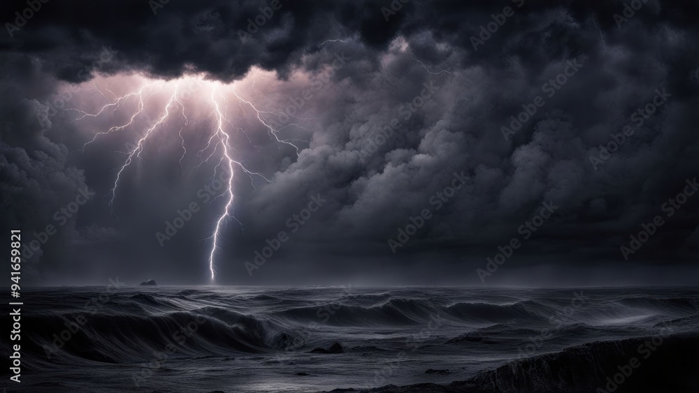 storm clouds over the sea created with generative AI software storm clouds over the sea created with generative AI software