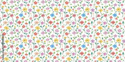 Spring-themed flower pattern with a lively, fresh design. seamless background pattern