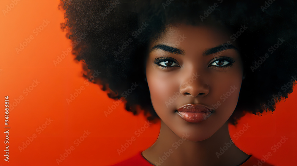 Portrait of a black woman with beatiful hair Portrait of a black woman with beatiful hair