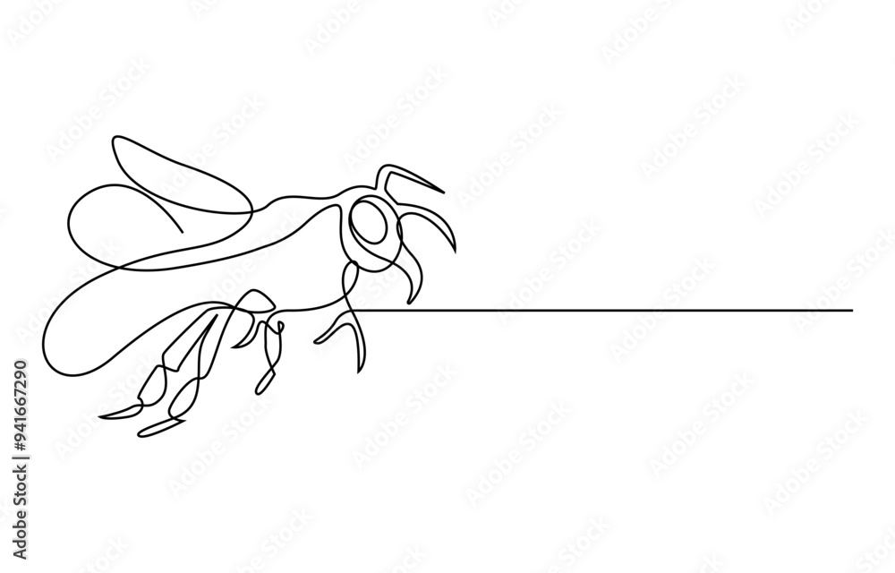 fly insect biology one line art design vector, Simple illustration of ...