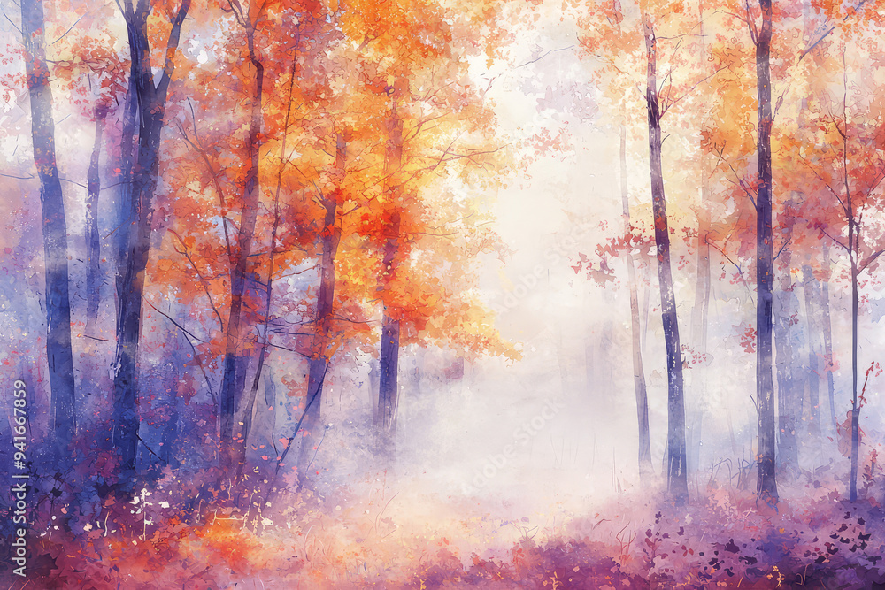 A Serene Foggy Autumn Morning in a Forest, Capturing the Ethereal Beauty of Nature's Seasonal Transformation A Serene Foggy Autumn Morning in a Forest, Capturing the Ethereal Beauty of Nature's Seasonal Transformation