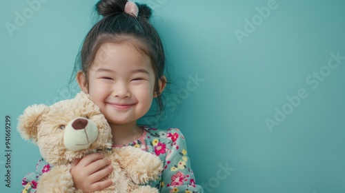 The girl with teddy bear