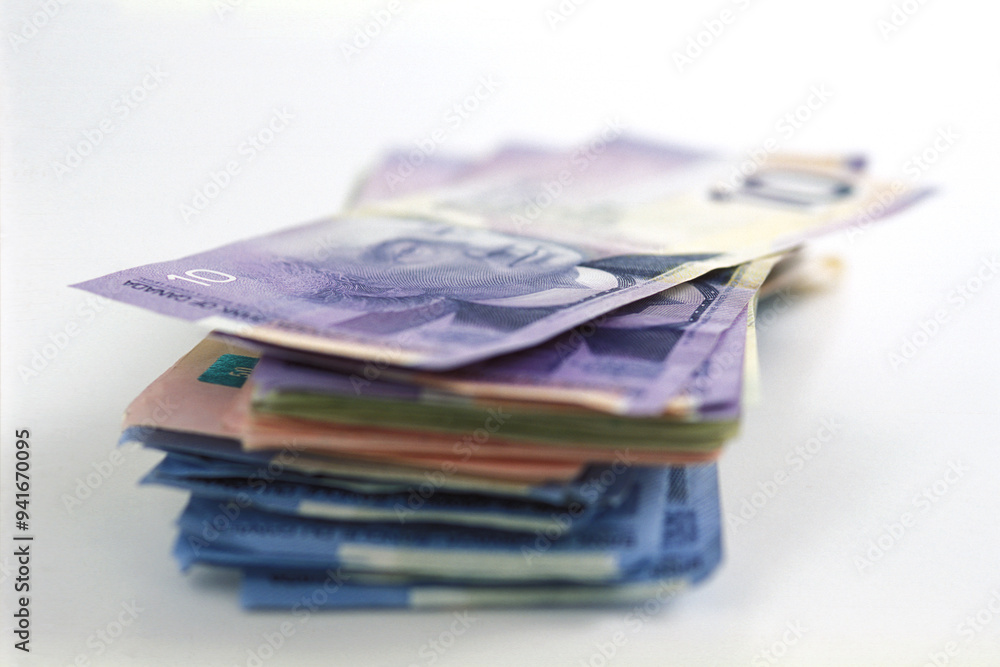 Stack Of Canadian Money Stack Of Canadian Money