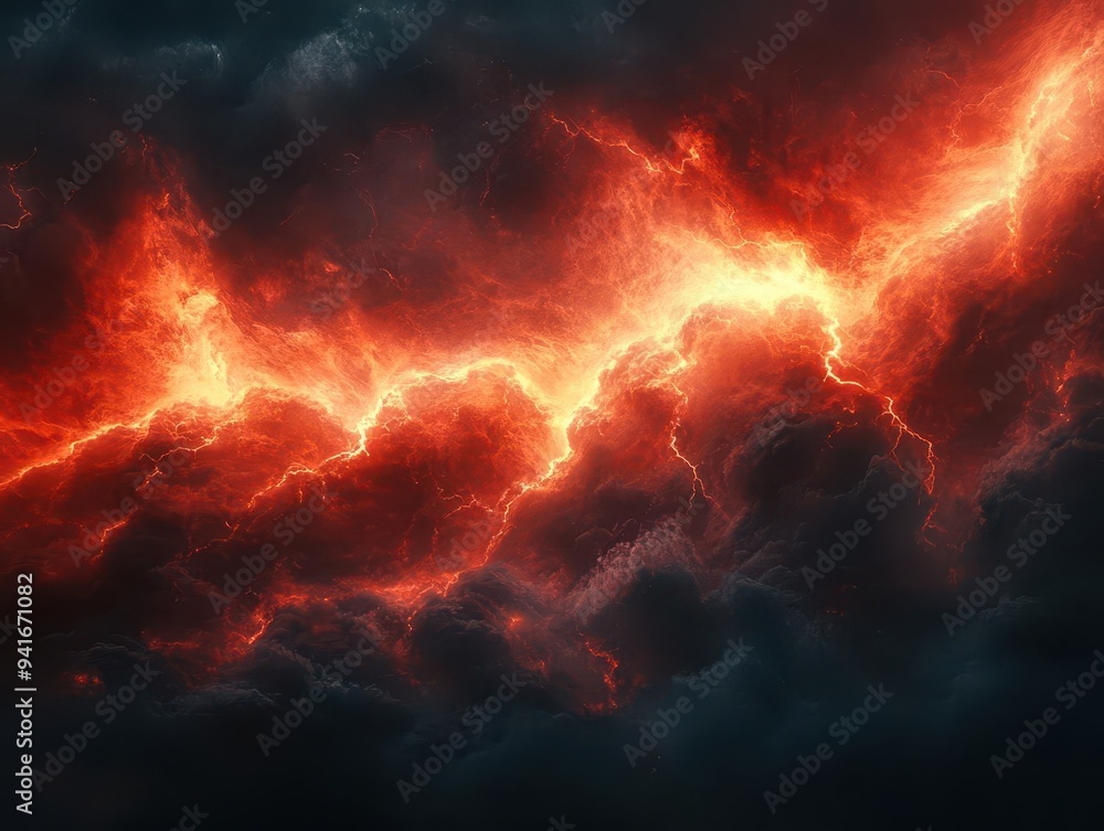 abstract storm cloud formation intense red lightning bolts dynamic swirling patterns dramatic dark background electric atmosphere abstract storm cloud formation intense red lightning bolts dynamic swirling patterns dramatic dark background electric atmosphere