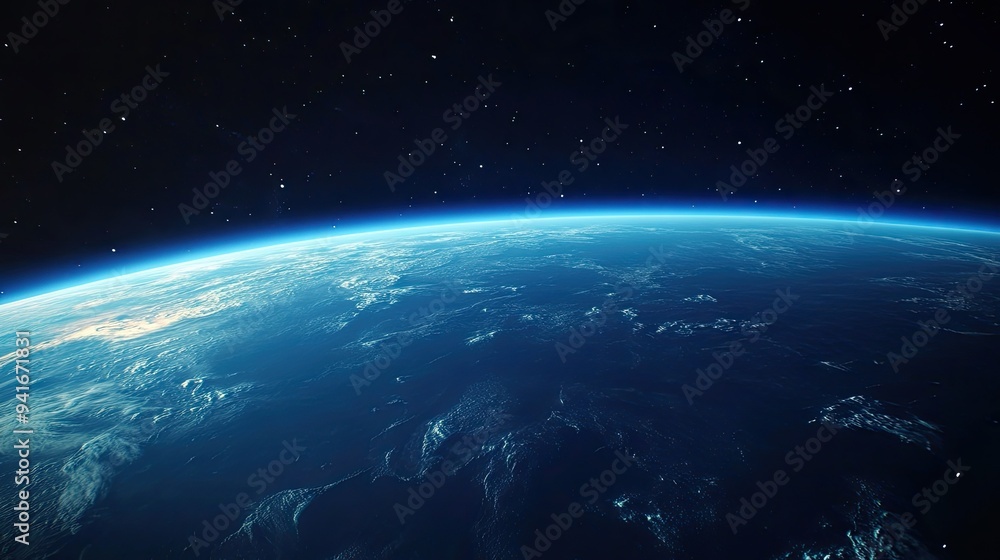 A high-altitude view from 20km above ground, revealing the Earth's curve and the thin blue line of the atmosphere against the dark void of space A high-altitude view from 20km above ground, revealing the Earth's curve and the thin blue line of the atmosphere against the dark void of space
