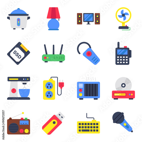Pack of Devices Flat Icon 

