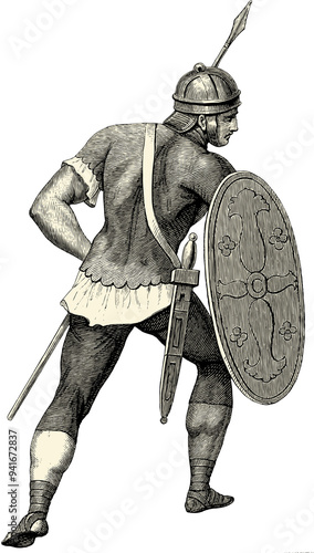Foto gladiator vintage illustration isolated  on transparent background