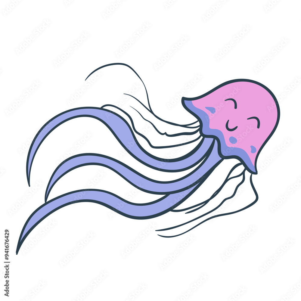 Obraz premium Jelly Fish Cartoon