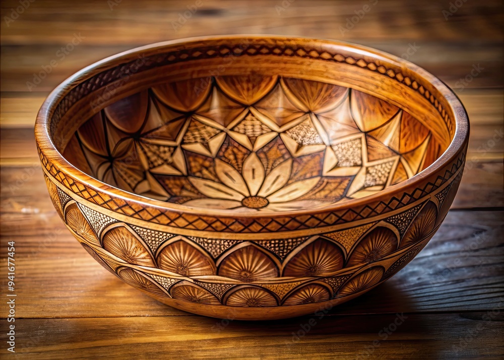 Ephemeral Artistry: Carved Wooden Bowl, Intricate Patterns, Transient Beauty, Timeless Legacy Ephemeral Artistry: Carved Wooden Bowl, Intricate Patterns, Transient Beauty, Timeless Legacy