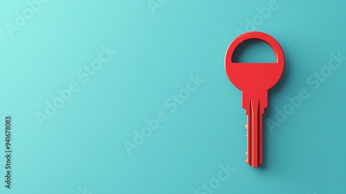 Key trapped in a tight lock, flat design illustration