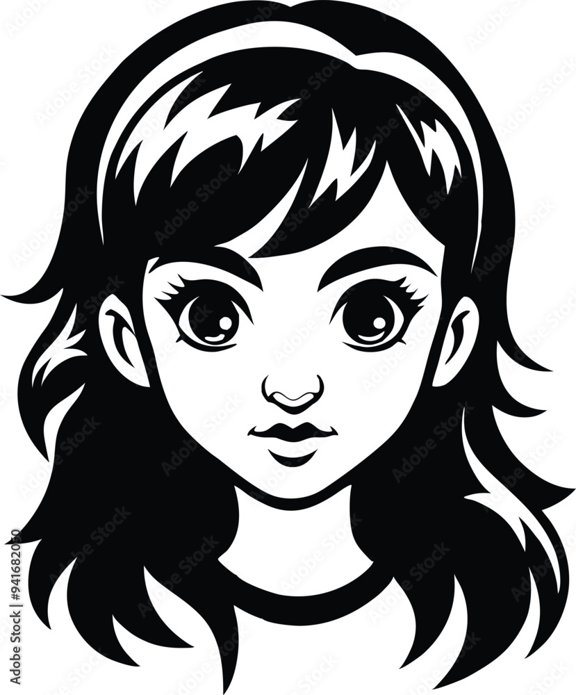 cute baby girl silhouette illustration black and white cute baby girl silhouette illustration black and white