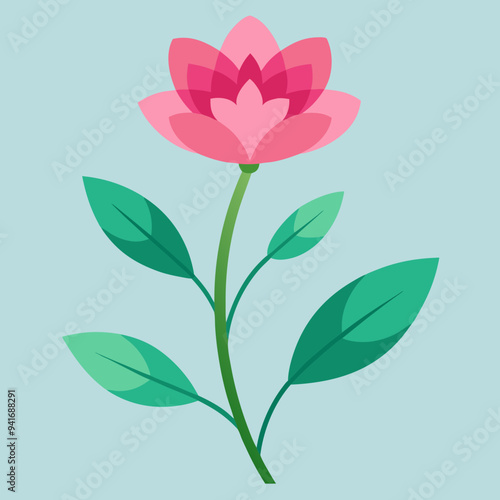 Pink flower is  vector 