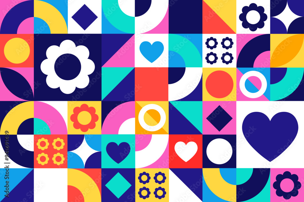 National Hispanic Heritage Month. September 15 to October 15. Seamless geometric pattern. Template for background, banner, card, poster. Vector EPS10 illustration.
