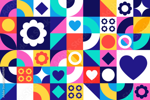 Obraz na płótnie National Hispanic Heritage Month. September 15 to October 15. Seamless geometric pattern. Template for background, banner, card, poster. Vector EPS10 illustration. w salonie