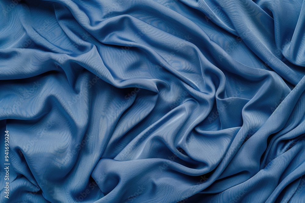 A detailed shot of blue fabric, suitable for fashion or textile uses A detailed shot of blue fabric, suitable for fashion or textile uses