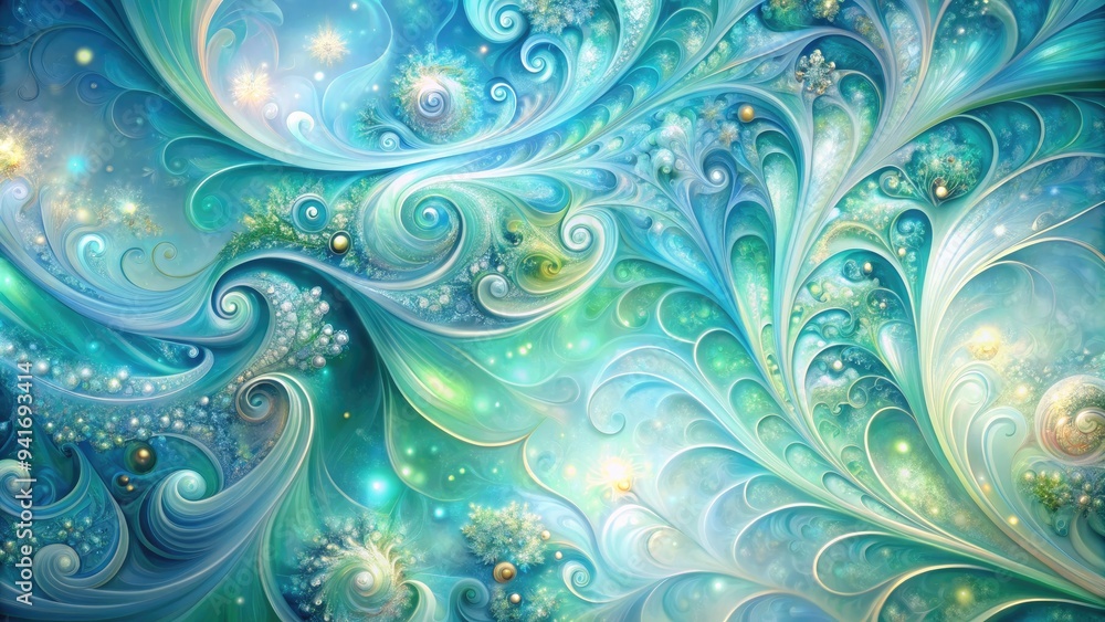 Ethereal Sarma Symphony: Dreamy, iridescent, intricate, soft blues and greens, swirling patterns Ethereal Sarma Symphony: Dreamy, iridescent, intricate, soft blues and greens, swirling patterns