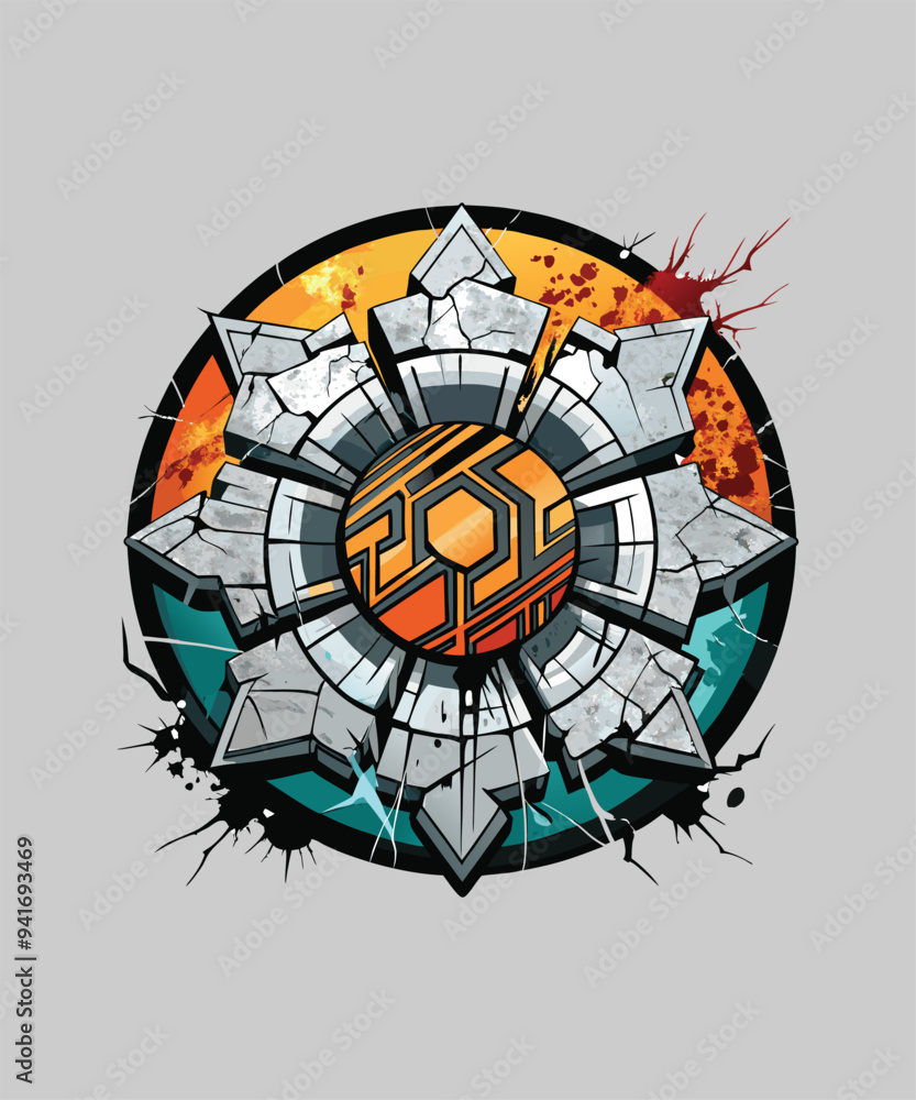 Fototapeta premium Colorful Abstract T-shirt Vector Design